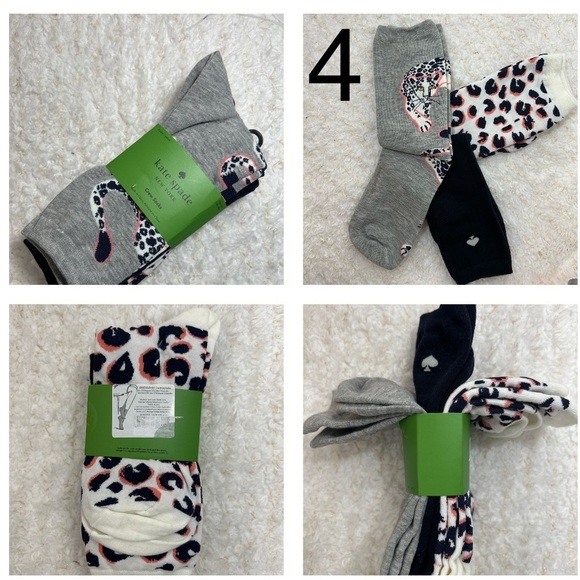 Kate Spade cozies comfy Sock Fuzzy Ankle Slipper Socks 3 Pairs set Size 4/10 - Picture 4 of 4